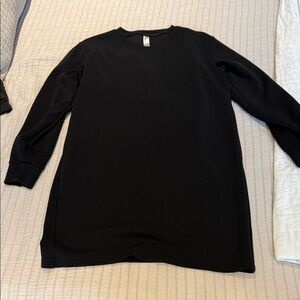 SPANX AIR ESSENTIALS Black Long Sleeve TUNIC DRESS Large - fits L XL POCKETS!!